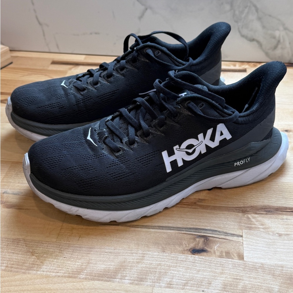 Women’s HOKA Black and White Athletic Shoes